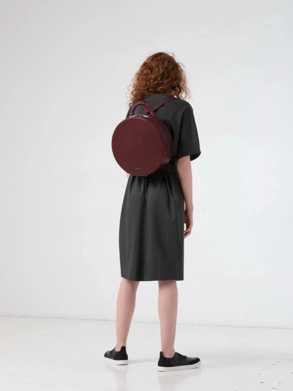 Matt & Nat Black Circular Vegan Leather Backpack